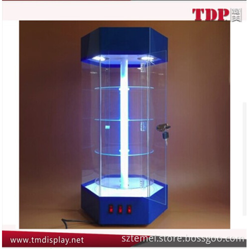 rotating mobile phone floor display showcase with led light